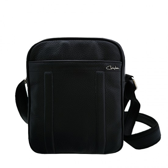 Borseta piele naturala barbati - City Bag  Black Code Premium Leather