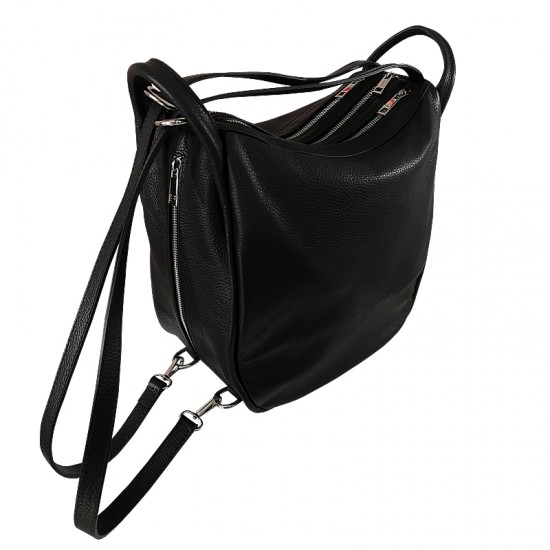 Geanta dama din piele naturala - Big  Bag Black Code Leather