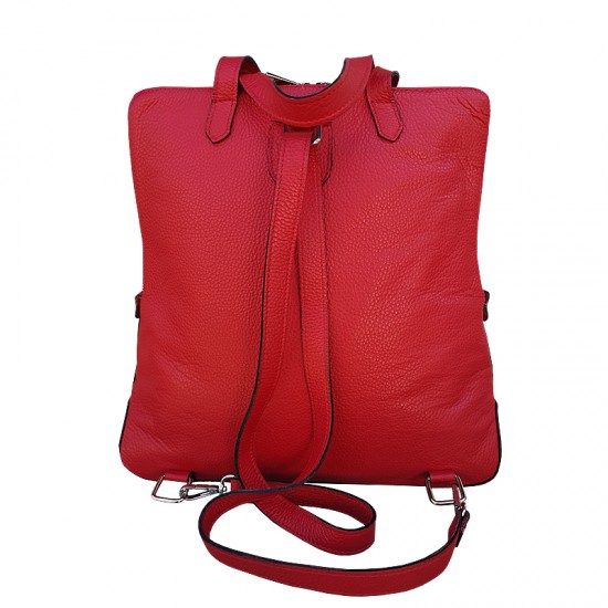 Geanta dama piele naturala Premium - Josephine Red Soft Leather