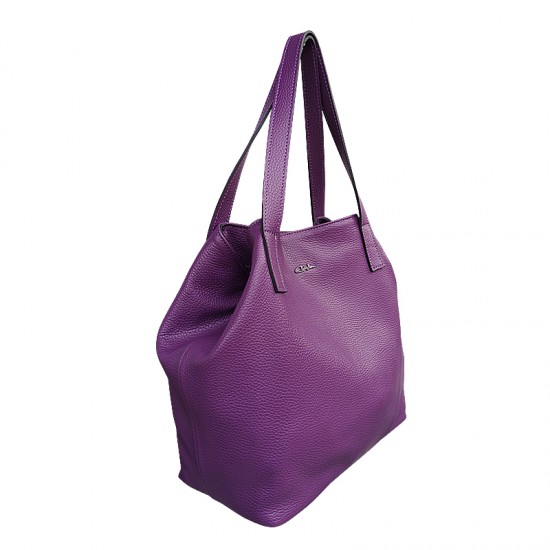 Geanta piele naturala - Andreea Leather Bag Mauve