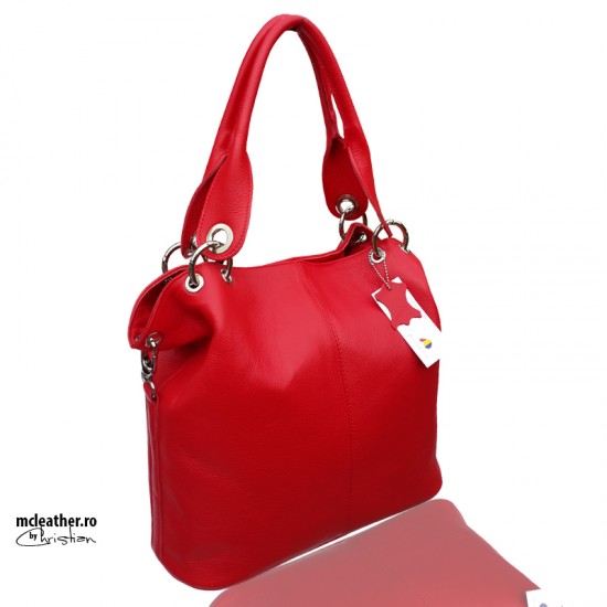 Geanta dama piele naturala - MC 6 Casual Handbag Red