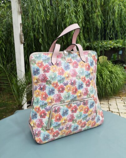 Rucsac din piele naturala Premium - Josephine Flower 2