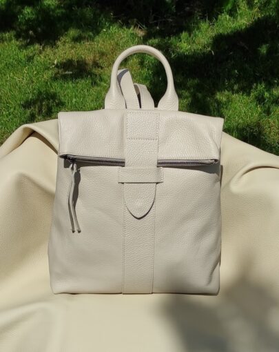 Rucsac dama din piele naturala - Madrid Cream 4